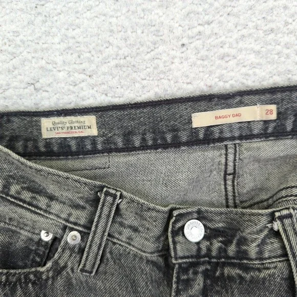 Levi's Premium Baggy Dad Jeans Women's Size 28 Gray Wash High Waist Denim - Picture 7 of 9
